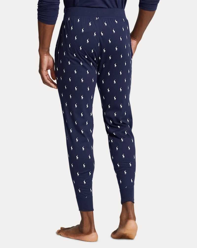 Ropa De Dormir Ralph Lauren All-over Pony Cotton Jersey Sleep Jogger Hombre Azul Marino | DCINRMJ-32 - vista 4