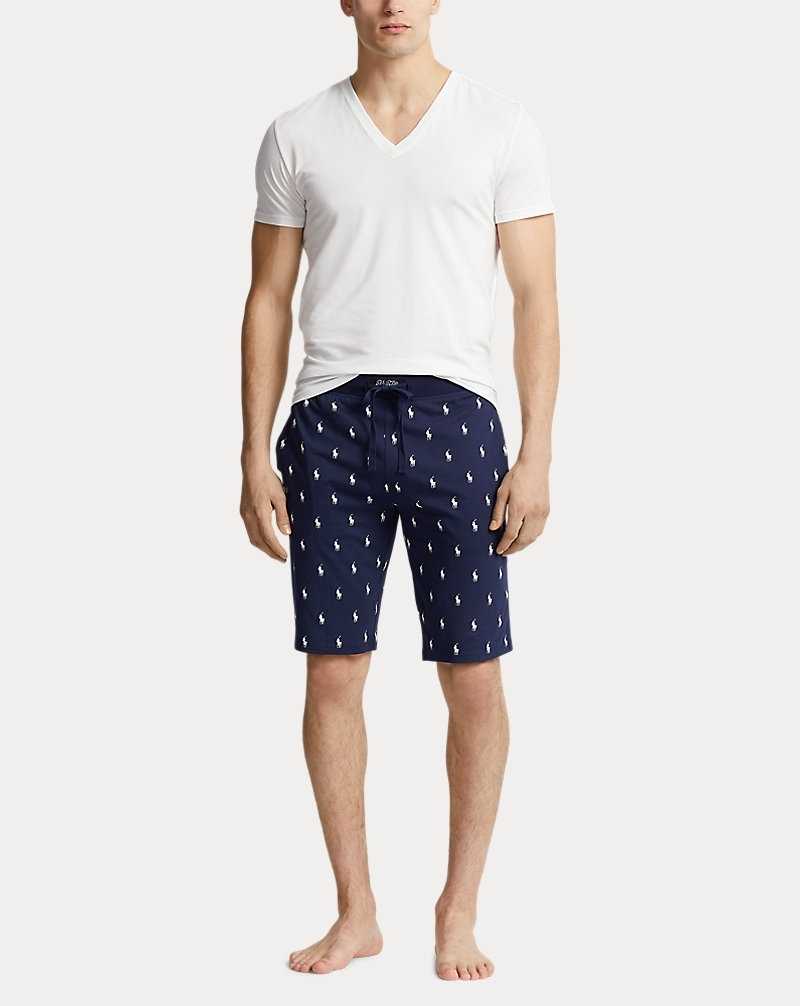 Ropa De Dormir Ralph Lauren Allover Pony Cotton Jersey Sleep Hombre Azul Marino | LERJDXC-20 - vista 2