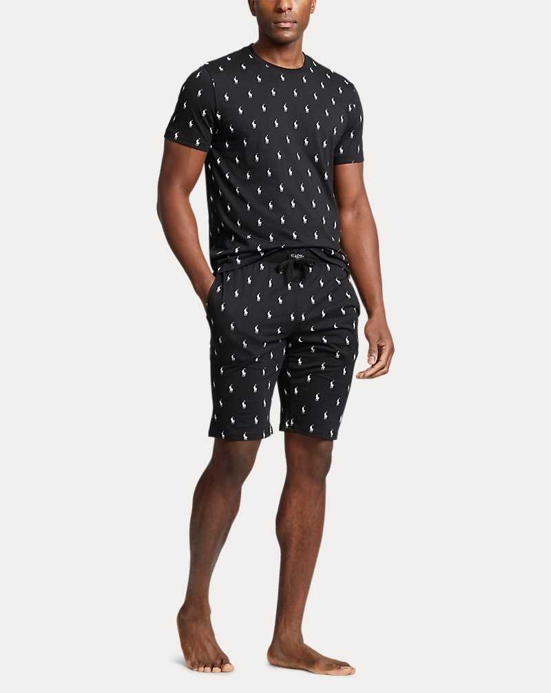 Ropa De Dormir Ralph Lauren Allover Pony Cotton Jersey Sleep Hombre Negros | TUROEXK-05 - vista 2