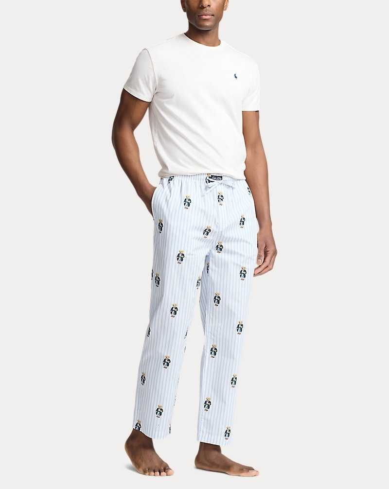 Ropa De Dormir Ralph Lauren Bear Striped Cotton Pyjama Hombre All Over Bear | XSRBFLW-82 - vista 2
