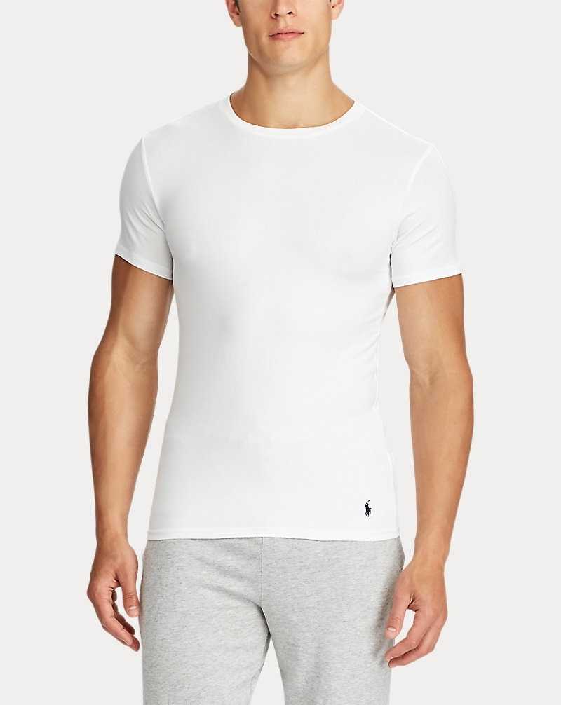 Ropa De Dormir Ralph Lauren Classic Crewneck Undershirt 2-Pack Hombre Blancos | APELTHB-24 - vista 2