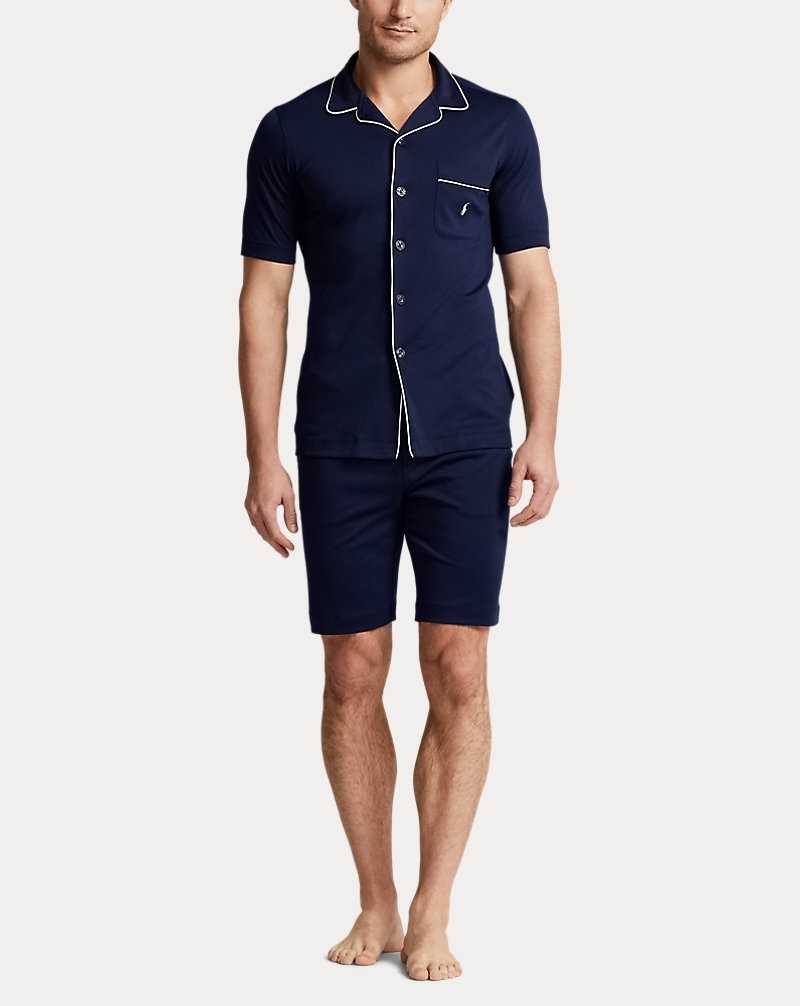 Ropa De Dormir Ralph Lauren Cotton Interlock Pyjama Set Hombre Azul Marino | TFHSMLP-04 - vista 2
