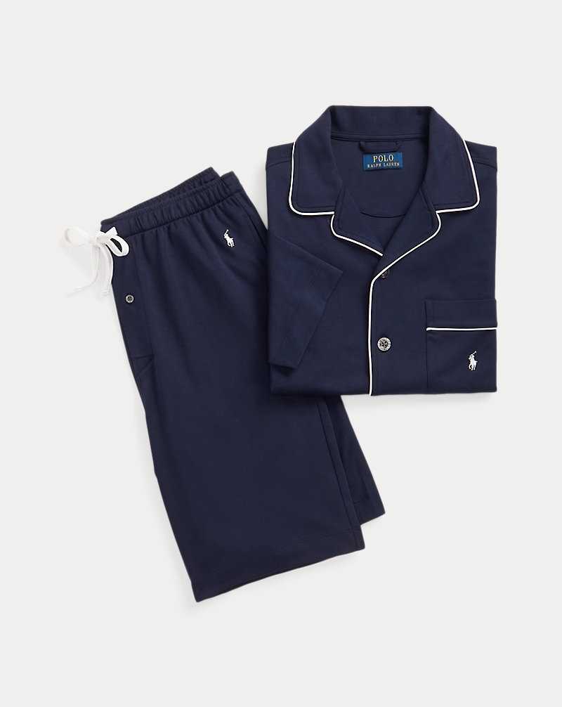 Ropa De Dormir Ralph Lauren Cotton Interlock Pyjama Set Hombre Azul Marino | TFHSMLP-04 - vista 1