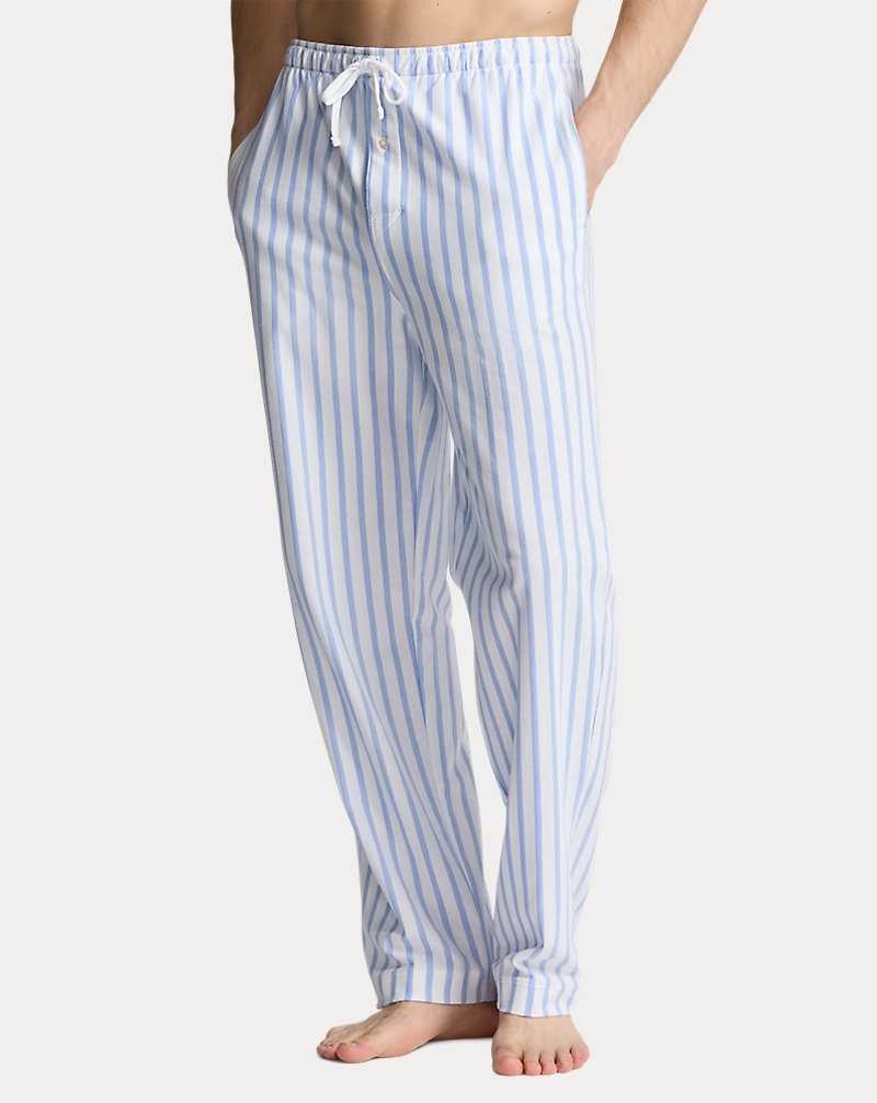 Ropa De Dormir Ralph Lauren Cotton Mesh Pyjama Set Hombre Harbor Island Blue/white | RBMJNTH-69 - vista 5
