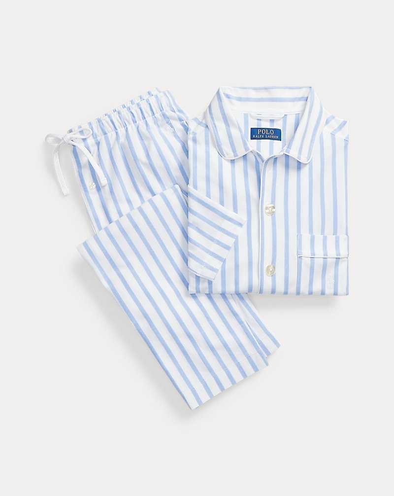 Ropa De Dormir Ralph Lauren Cotton Mesh Pyjama Set Hombre Harbor Island Blue/white | RBMJNTH-69 - vista 1