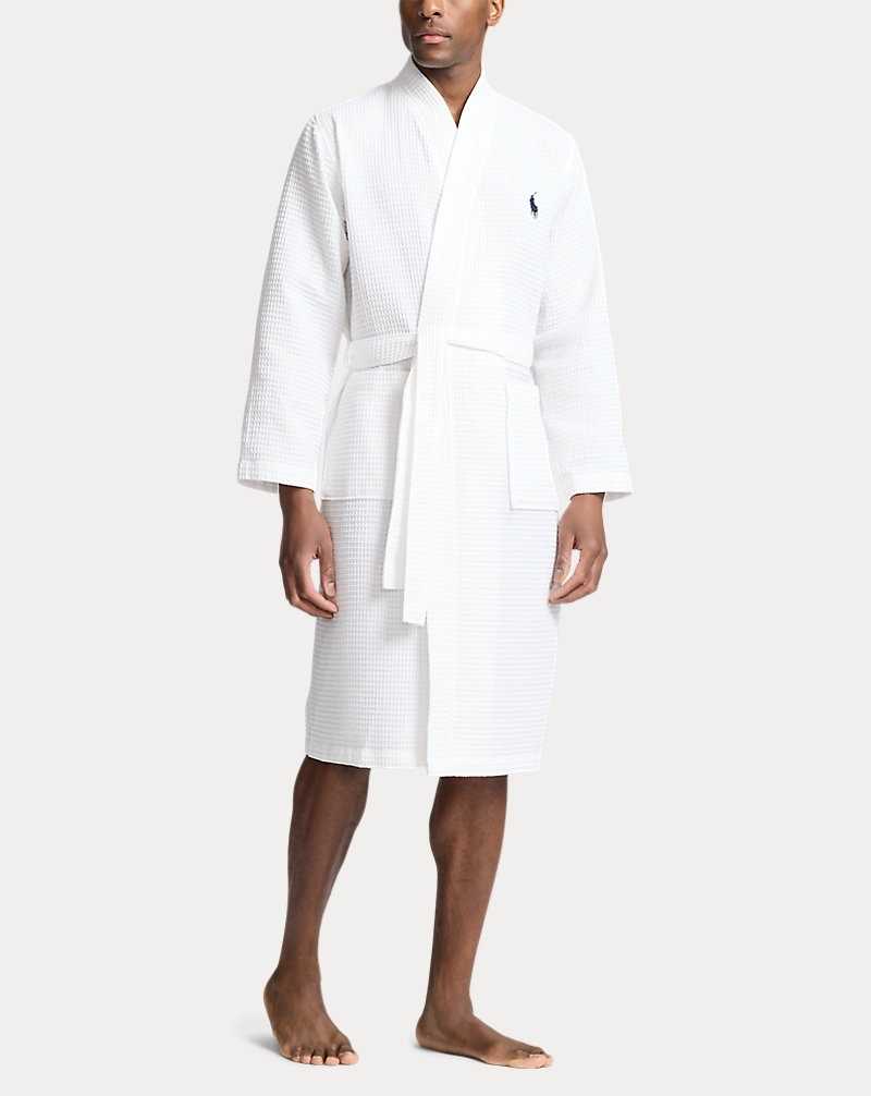 Ropa De Dormir Ralph Lauren Cotton Pique Robe Hombre Blancos | CWAKFHI-26 - vista 2