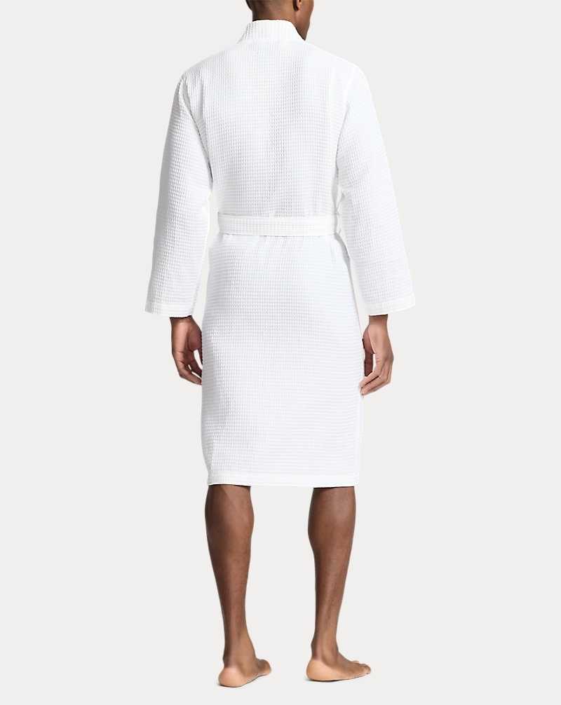 Ropa De Dormir Ralph Lauren Cotton Pique Robe Hombre Blancos | CWAKFHI-26 - vista 3