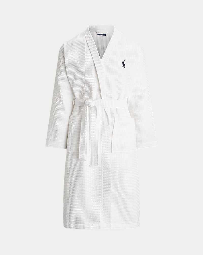 Ropa De Dormir Ralph Lauren Cotton Pique Robe Hombre Blancos | CWAKFHI-26 - vista 1