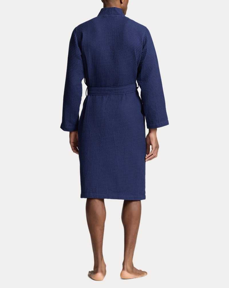 Ropa De Dormir Ralph Lauren Cotton Pique Robe Hombre Azul Marino | BKLJPMN-65 - vista 3