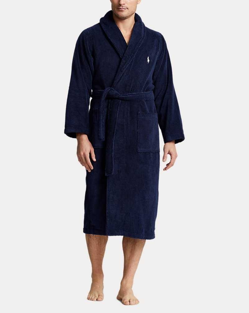 Ropa De Dormir Ralph Lauren Cotton Terry Robe Hombre Azul Marino | TEWYRGH-90 - vista 2