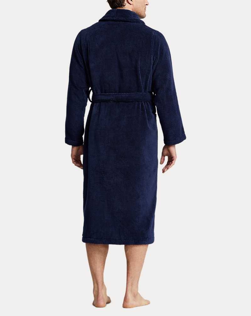 Ropa De Dormir Ralph Lauren Cotton Terry Robe Hombre Azul Marino | TEWYRGH-90 - vista 4
