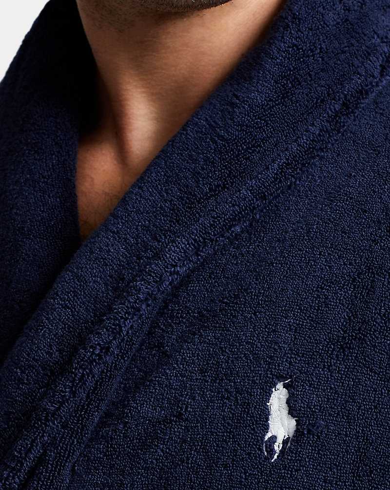 Ropa De Dormir Ralph Lauren Cotton Terry Robe Hombre Azul Marino | TEWYRGH-90 - vista 5