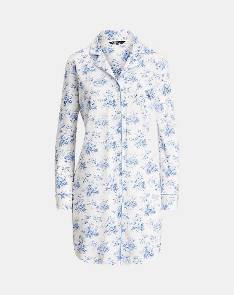 Ropa De Dormir Ralph Lauren Floral Cotton-Blend Jersey Sleep Mujer Azules | UYQZPCW-36 - vista 2