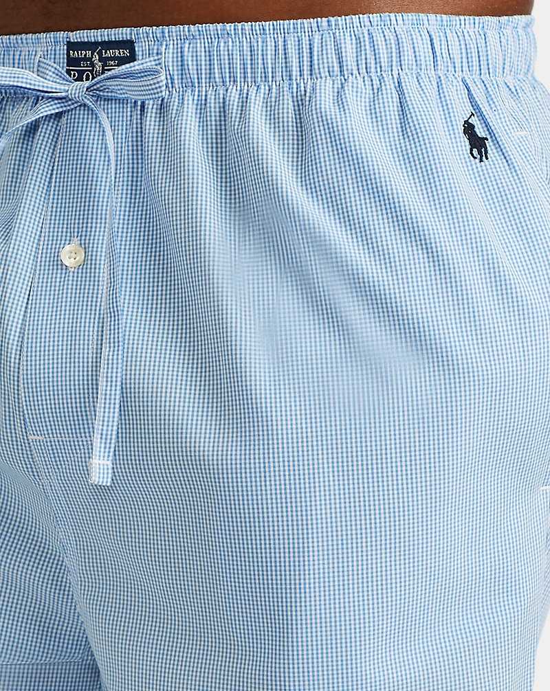 Ropa De Dormir Ralph Lauren Gingham Cotton Sleep Hombre Azules | LAHPJEQ-81 - vista 4