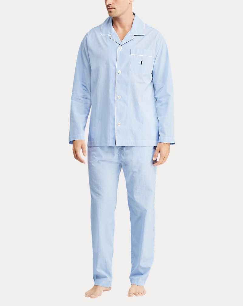 Ropa De Dormir Ralph Lauren Gingham Poplin Long Sleep Set Hombre Azules Claro | LJKIBFC-49 - vista 2