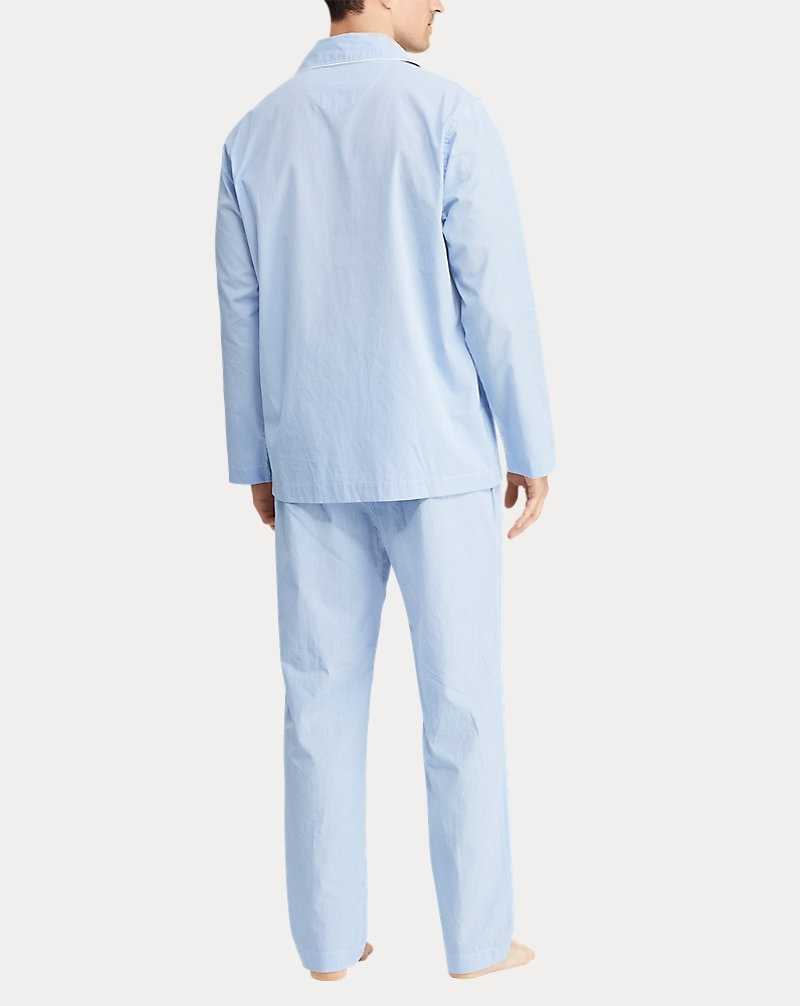 Ropa De Dormir Ralph Lauren Gingham Poplin Long Sleep Set Hombre Azules Claro | LJKIBFC-49 - vista 3