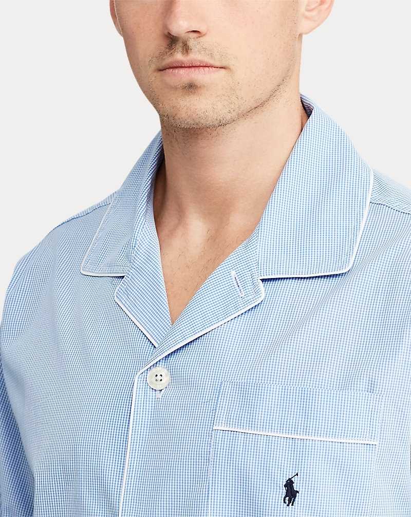 Ropa De Dormir Ralph Lauren Gingham Poplin Long Sleep Set Hombre Azules Claro | LJKIBFC-49 - vista 5