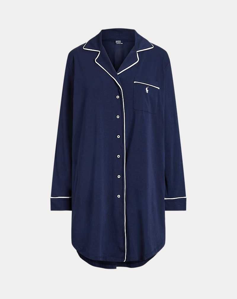 Ropa De Dormir Ralph Lauren Jersey Sleep Mujer Azul Marino | YSRZKLD-81 - vista 2