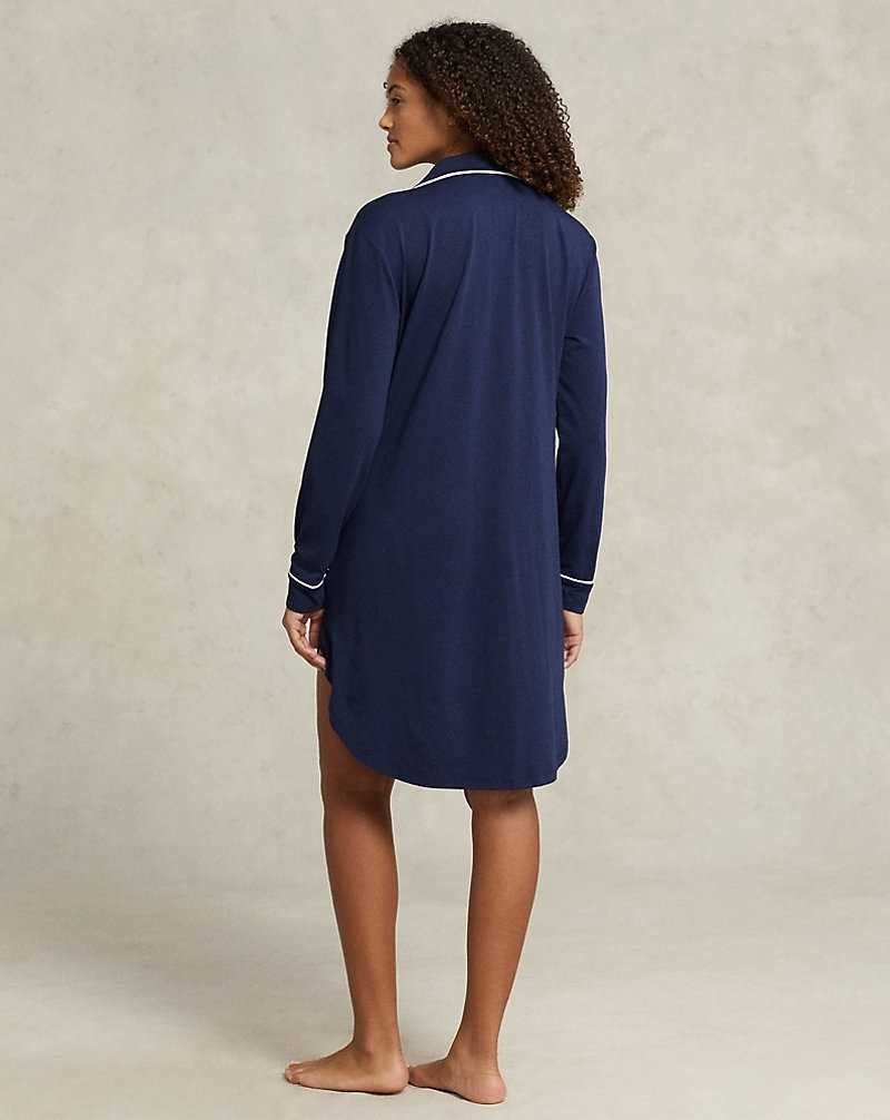 Ropa De Dormir Ralph Lauren Jersey Sleep Mujer Azul Marino | YSRZKLD-81 - vista 4