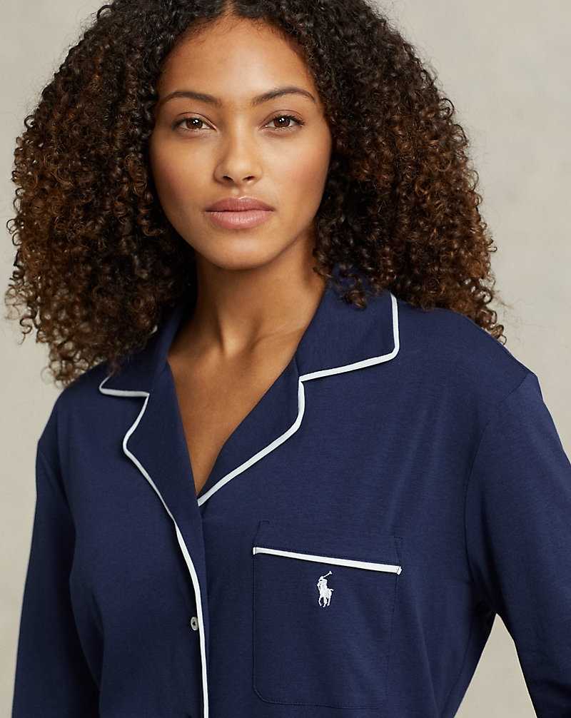 Ropa De Dormir Ralph Lauren Jersey Sleep Mujer Azul Marino | YSRZKLD-81 - vista 5