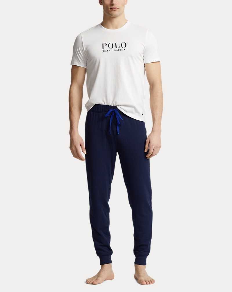 Ropa De Dormir Ralph Lauren Logo Cotton Jersey Sleep Hombre Blancos | OZDKFSY-68 - vista 2