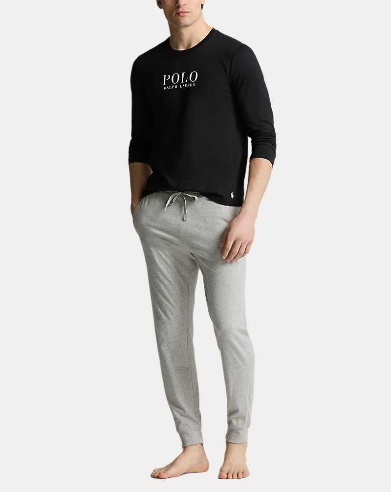 Ropa De Dormir Ralph Lauren Logo Jersey Long-Sleeve Sleep Hombre Negros | ZIANXYL-85 - vista 2