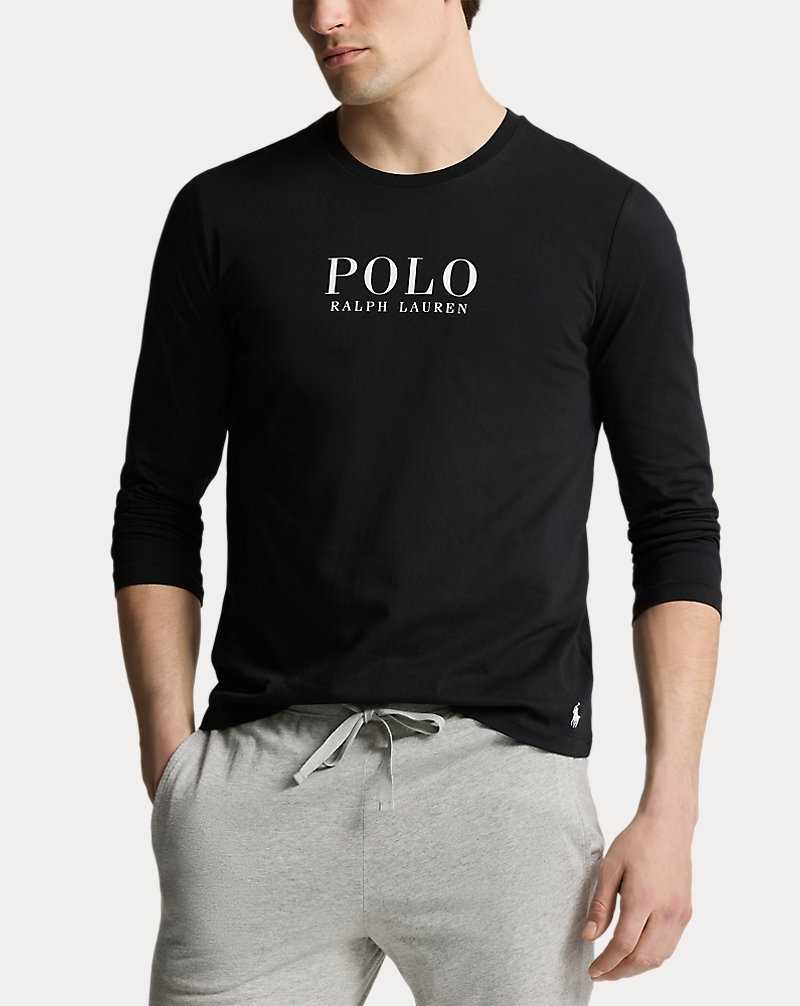 Ropa De Dormir Ralph Lauren Logo Jersey Long-Sleeve Sleep Hombre Negros | ZIANXYL-85 - vista 3