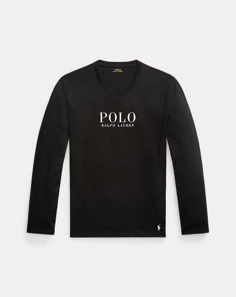 Ropa De Dormir Ralph Lauren Logo Jersey Long-Sleeve Sleep Hombre Negros | ZIANXYL-85 - vista 1