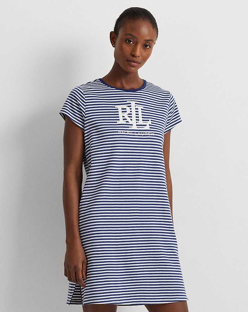 Ropa De Dormir Ralph Lauren Logo Striped Interlock Sleep Mujer Azules Rayas | DFBYSHA-75 - vista 3