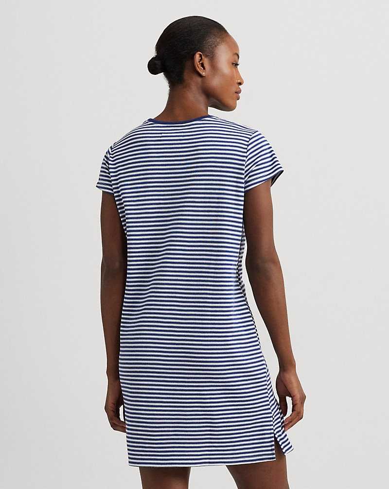 Ropa De Dormir Ralph Lauren Logo Striped Interlock Sleep Mujer Azules Rayas | DFBYSHA-75 - vista 4