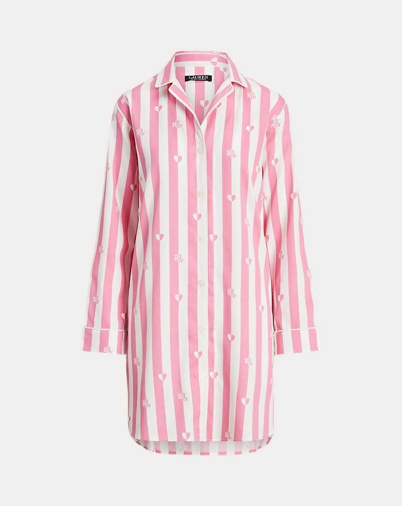Ropa De Dormir Ralph Lauren Logo Striped Sateen Sleep Mujer Rosas Rayas | OKQGVUF-84 - vista 2