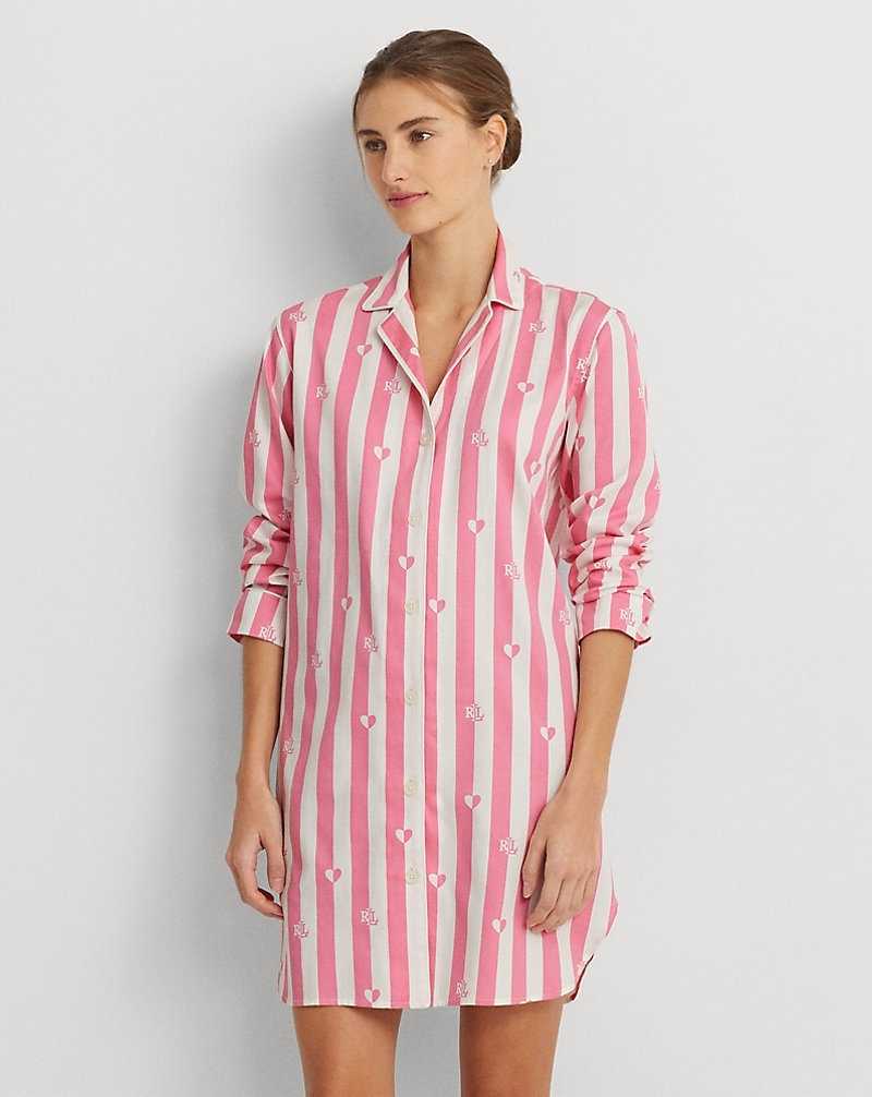 Ropa De Dormir Ralph Lauren Logo Striped Sateen Sleep Mujer Rosas Rayas | OKQGVUF-84 - vista 3