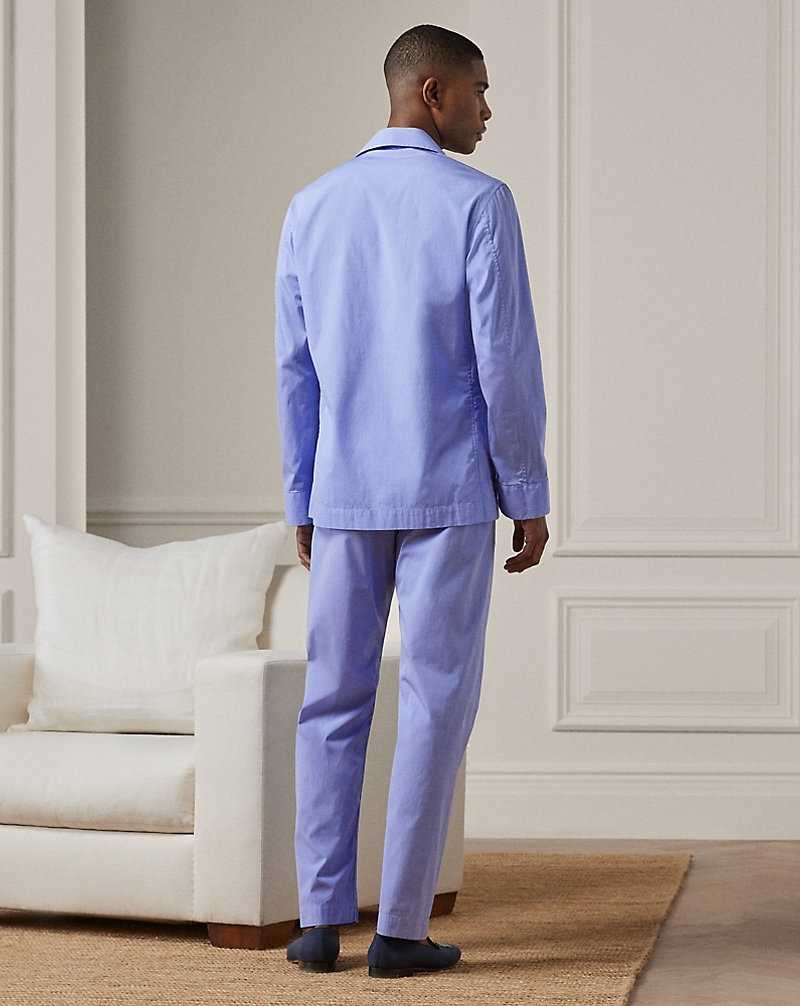 Ropa De Dormir Ralph Lauren Monogram Cotton Pyjama Set Hombre Azules | IVULZKH-67 - vista 4