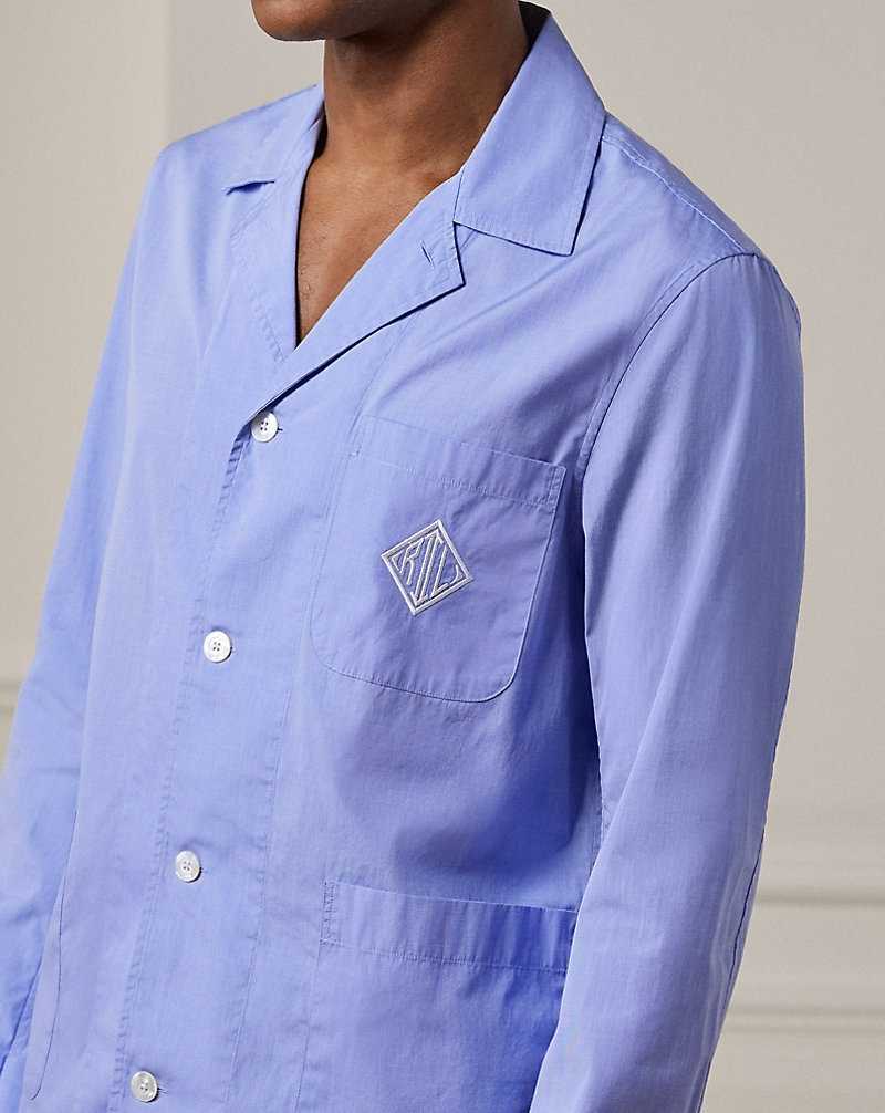 Ropa De Dormir Ralph Lauren Monogram Cotton Pyjama Set Hombre Azules | IVULZKH-67 - vista 5
