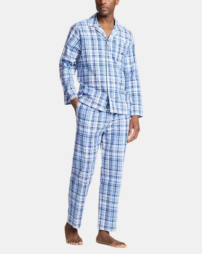 Ropa De Dormir Ralph Lauren Monogram-Print Cotton Pyjama Set Hombre Azules | VDFMPAK-15 - vista 2