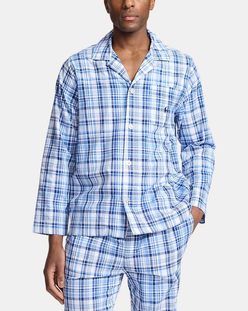 Ropa De Dormir Ralph Lauren Monogram-Print Cotton Pyjama Set Hombre Azules | VDFMPAK-15 - vista 3