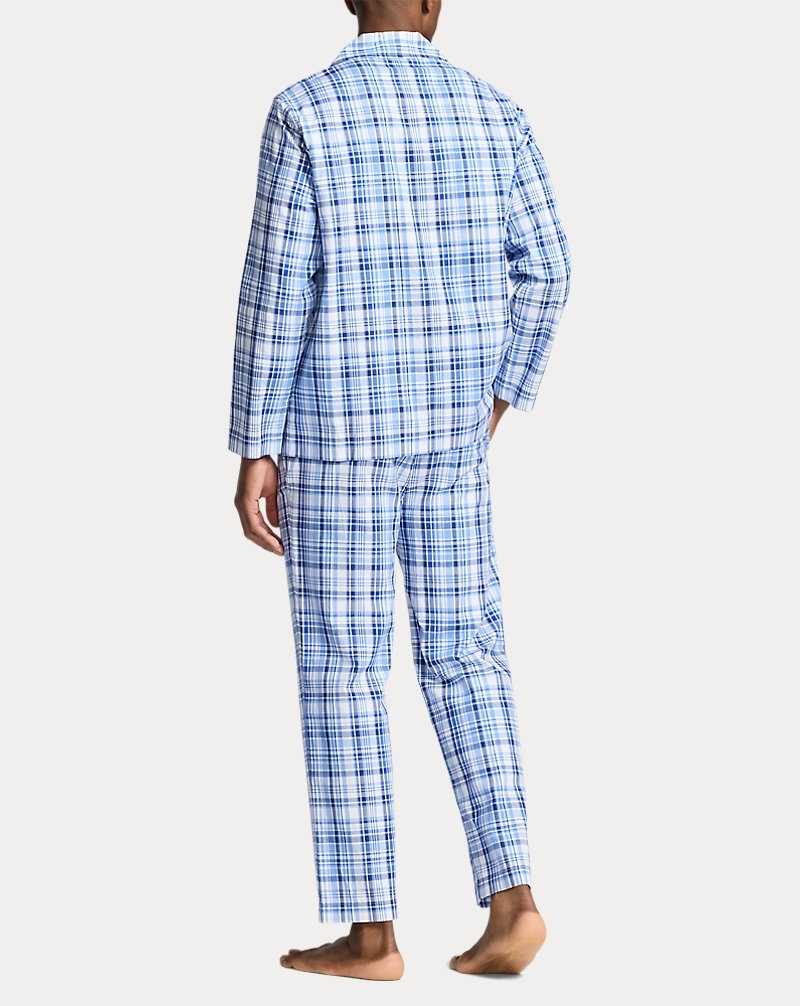 Ropa De Dormir Ralph Lauren Monogram-Print Cotton Pyjama Set Hombre Azules | VDFMPAK-15 - vista 4