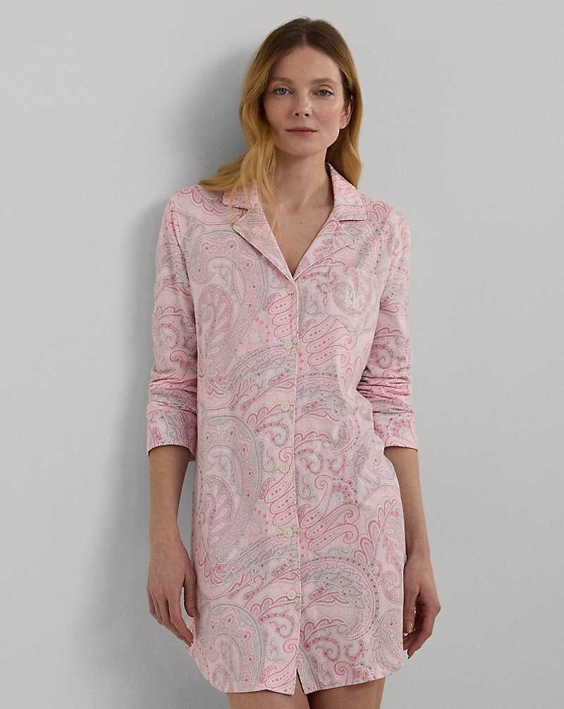 Ropa De Dormir Ralph Lauren Paisley Cotton-Blend Jersey Sleep Mujer Rosas | DCMEYHV-84 - vista 3