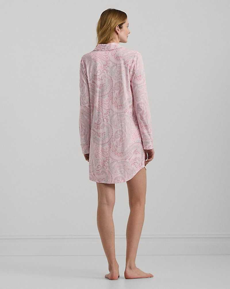 Ropa De Dormir Ralph Lauren Paisley Cotton-Blend Jersey Sleep Mujer Rosas | DCMEYHV-84 - vista 4