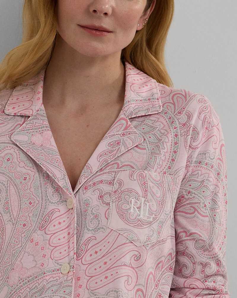 Ropa De Dormir Ralph Lauren Paisley Cotton-Blend Jersey Sleep Mujer Rosas | DCMEYHV-84 - vista 5