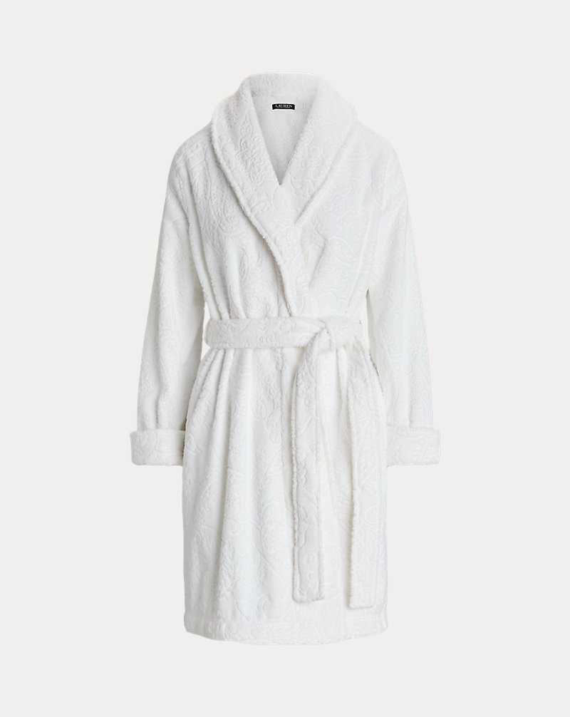 Ropa De Dormir Ralph Lauren Paisley Cotton Terry Shawl-Collar Robe Mujer Blancos | PDWOIAZ-25 - vista 2