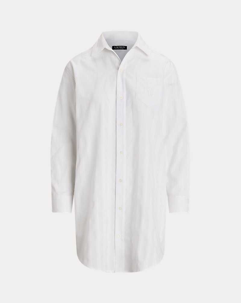 Ropa De Dormir Ralph Lauren Shadow-Stripe Cotton Sleep Mujer Blancos | NMZJVXP-75 - vista 2