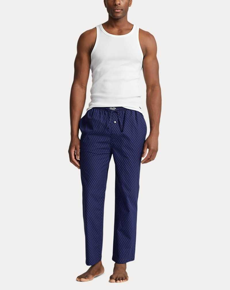Ropa De Dormir Ralph Lauren Signature Pony Cotton Pyjama Hombre Negros | ZYFVUQR-86 - vista 2