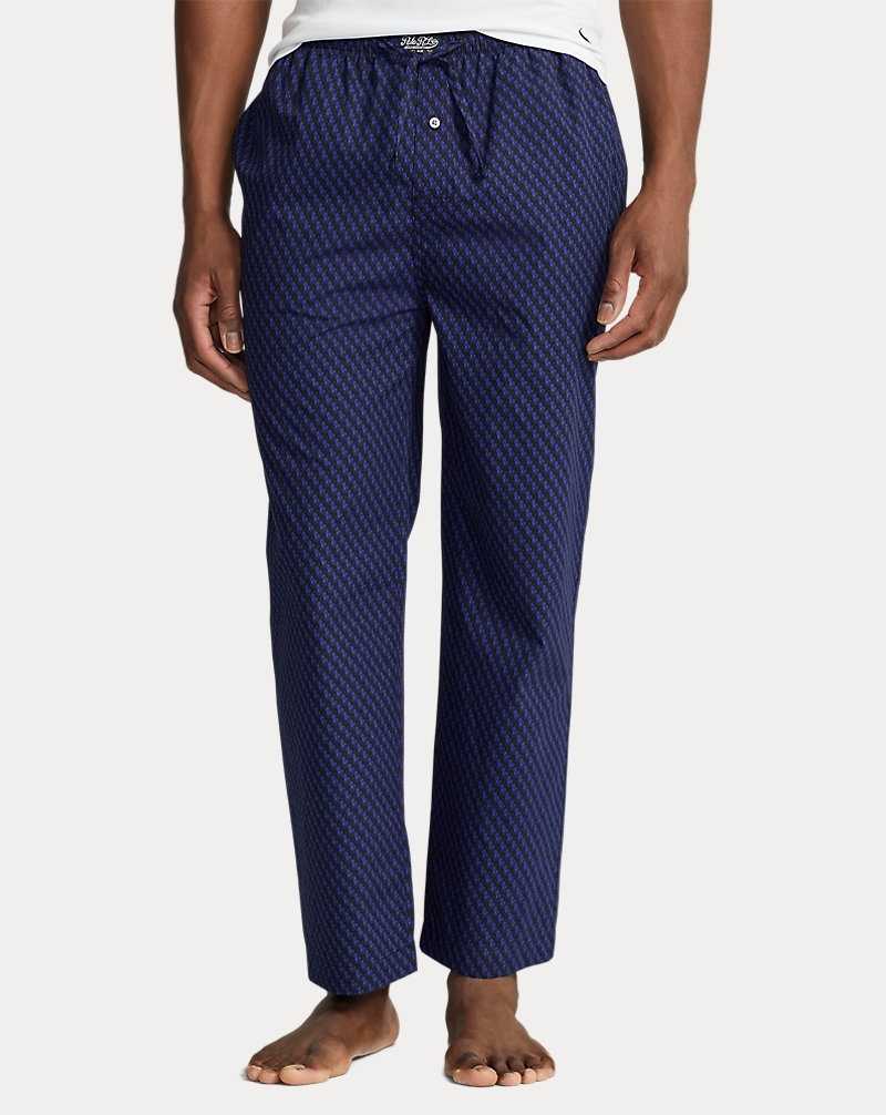 Ropa De Dormir Ralph Lauren Signature Pony Cotton Pyjama Hombre Negros | ZYFVUQR-86 - vista 3