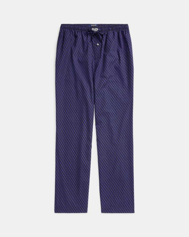 Ropa De Dormir Ralph Lauren Signature Pony Cotton Pyjama Hombre Negros | ZYFVUQR-86 - vista 1