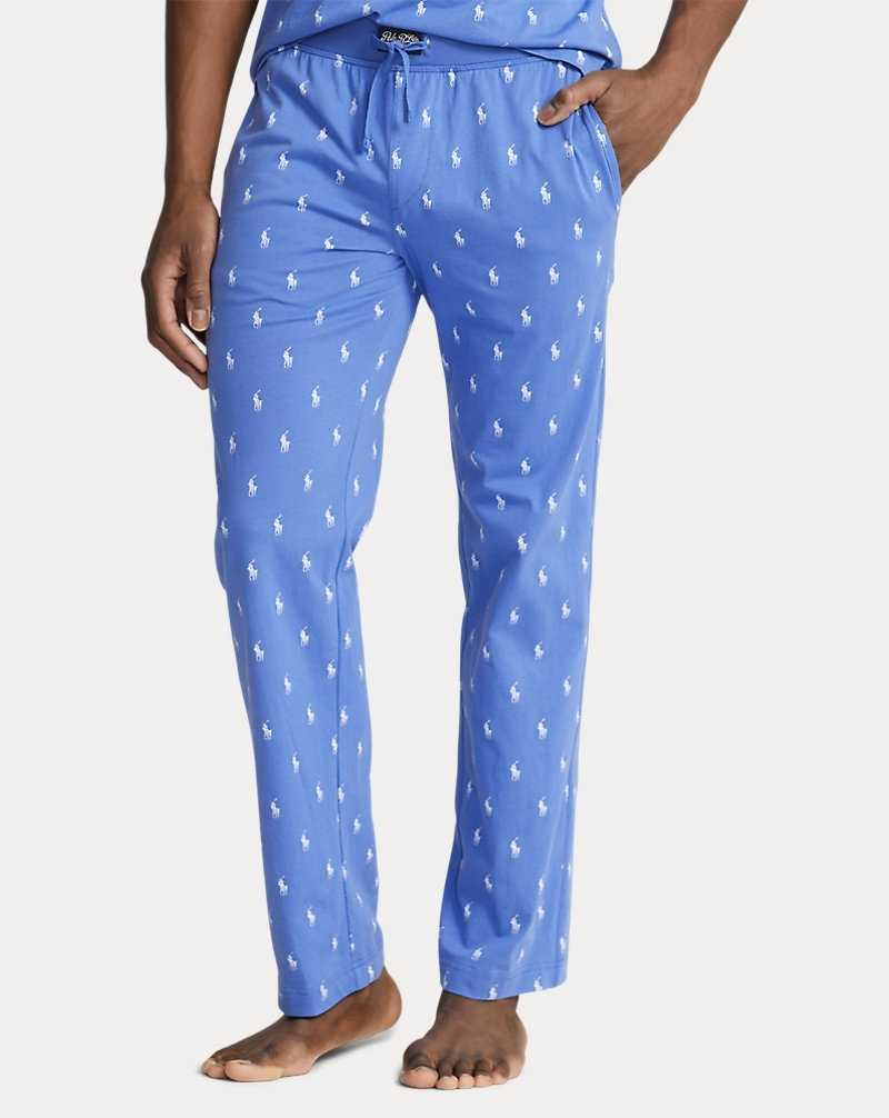 Ropa De Dormir Ralph Lauren Signature Pony Jersey Pyjama Hombre Azules | HVTXPZR-42 - vista 3