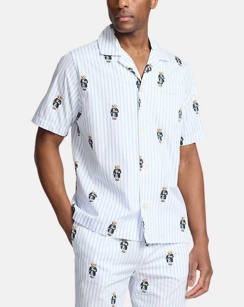 Ropa De Dormir Ralph Lauren Striped Cotton Pyjama Set Hombre All Over Bear | SGLWHEJ-47 - vista 3