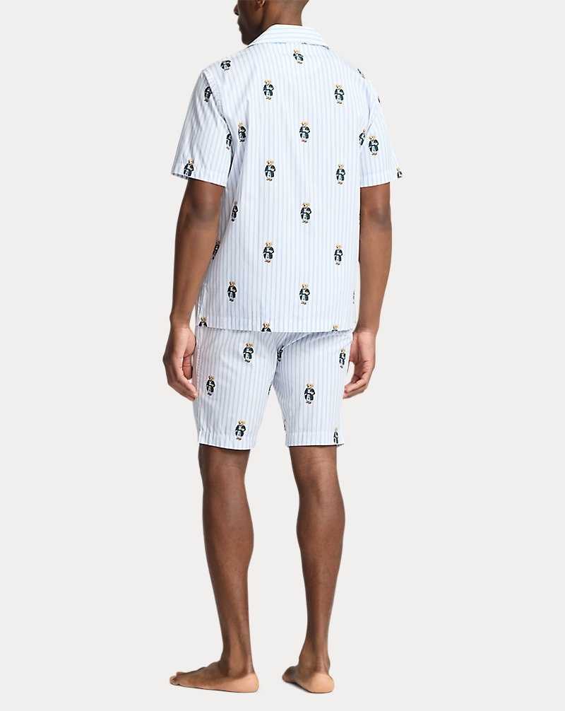 Ropa De Dormir Ralph Lauren Striped Cotton Pyjama Set Hombre All Over Bear | SGLWHEJ-47 - vista 4