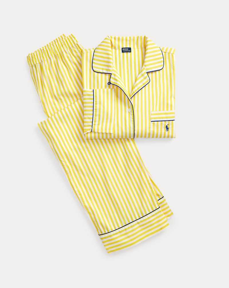 Ropa De Dormir Ralph Lauren Striped Poplin Long-Sleeve Pyjama Set Mujer Azules | TSHMYXO-14 - vista 2