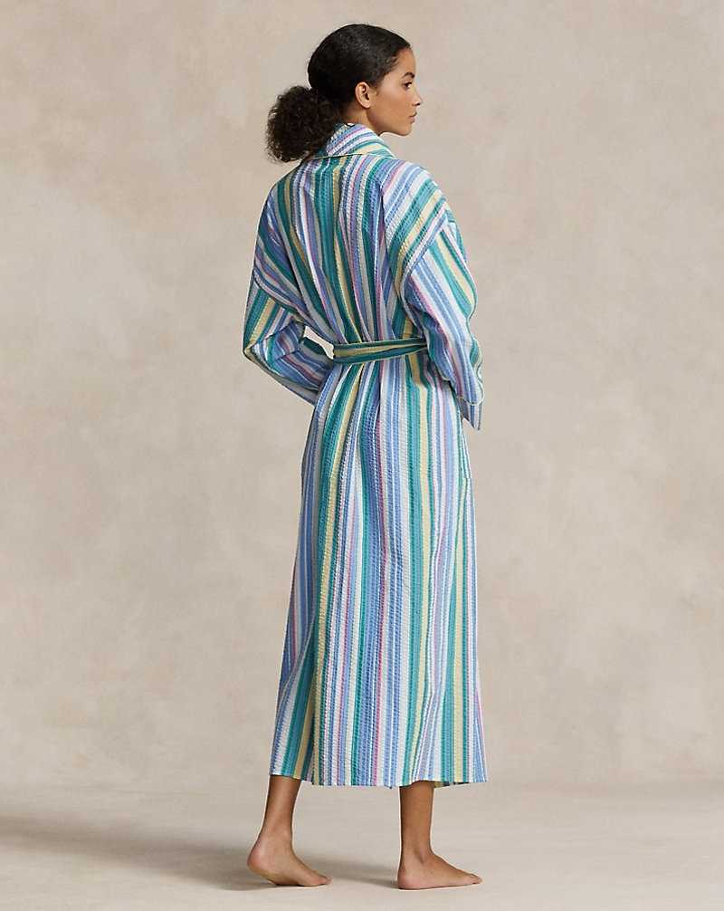 Ropa De Dormir Ralph Lauren Striped Seersucker Robe Mujer Multicolour | MRIHWUD-67 - vista 4